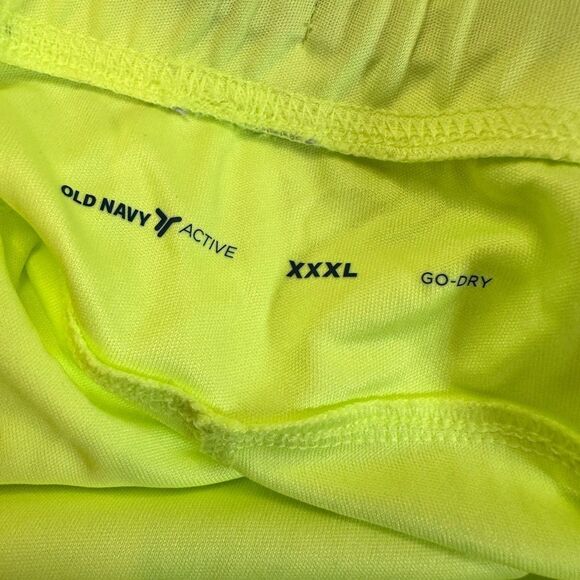 Old Navy Active Men's Neon Yellow Athletic Shorts Gray Stripe - Size 3XL - Picture 3 of 11
